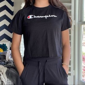 black champion crop top